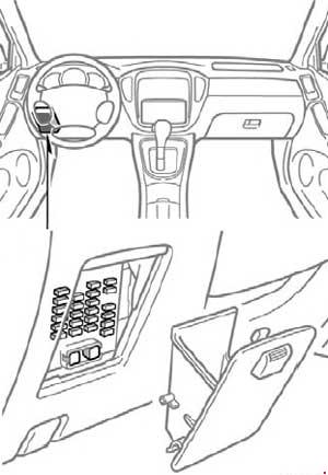 01-'07 Toyota Highlander Fuse Box Diagram