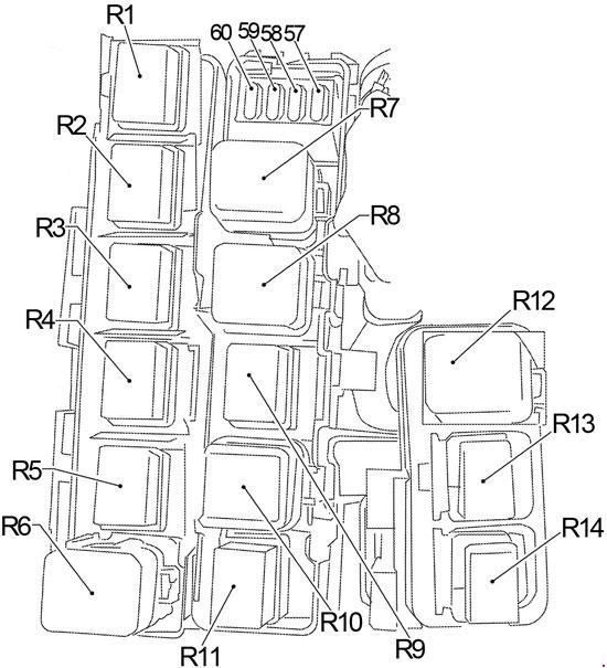 04-'14 Nissan Frontier Fuse Box Diagram