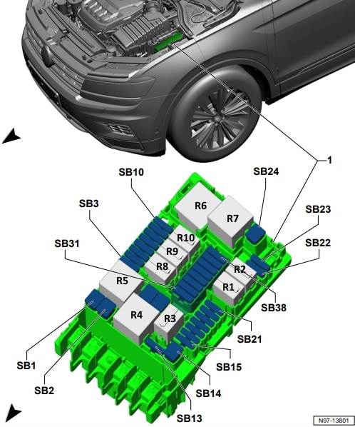 Fuse box diagram Volkswagen Tiguan 2 ...