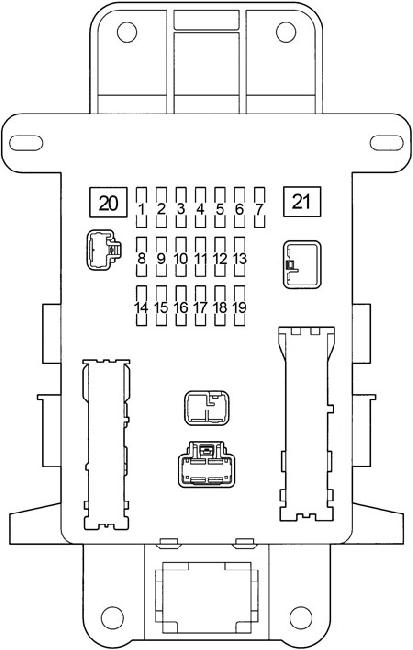 00-'05 Toyota RAV4 (XA20) Fuse Diagram