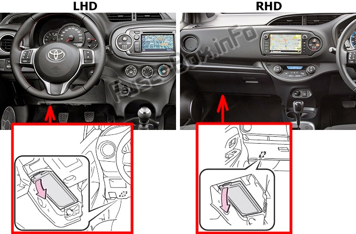 Fuse Box Diagram Toyota Yaris Hybrid / Echo Hybrid '12-'17