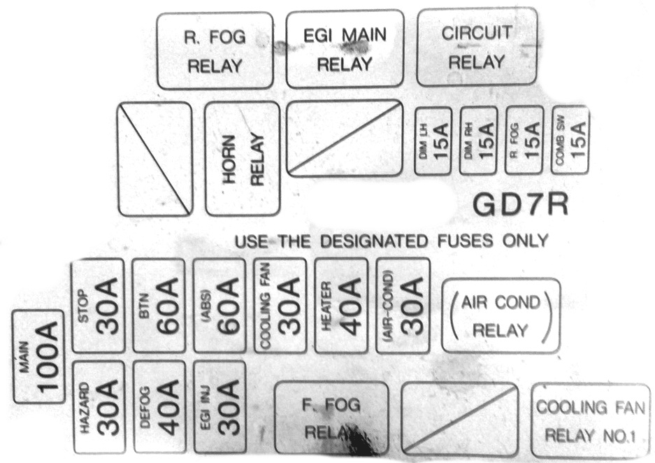 Fuse box diagram Mazda 626 ge (Cronos ...