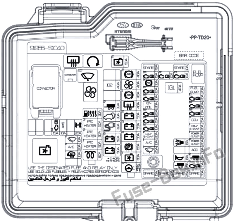 Fuse Box Diagram Hyundai Santa Fe (TM; 2019-..)
