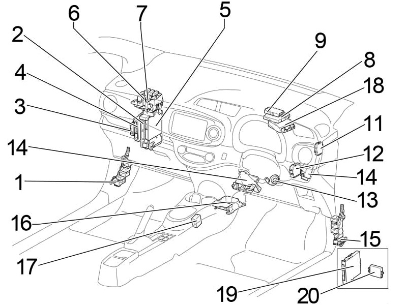 Fuse box diagram Toyota Yaris Vitz 3G ...