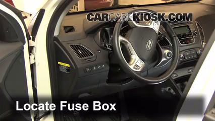 Interior Fuse Box Location: 2010-2014 Hyundai Tucson ...