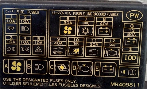 Fuse box diagram Mitsubishi Montero ...