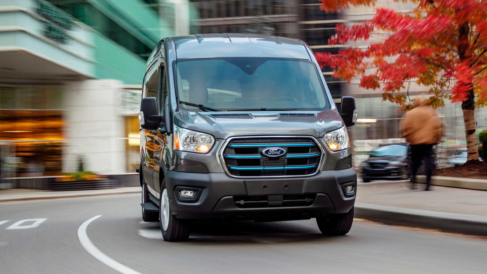 2022 Ford E-Transit Debuts As Electric Van With 126 Miles ...