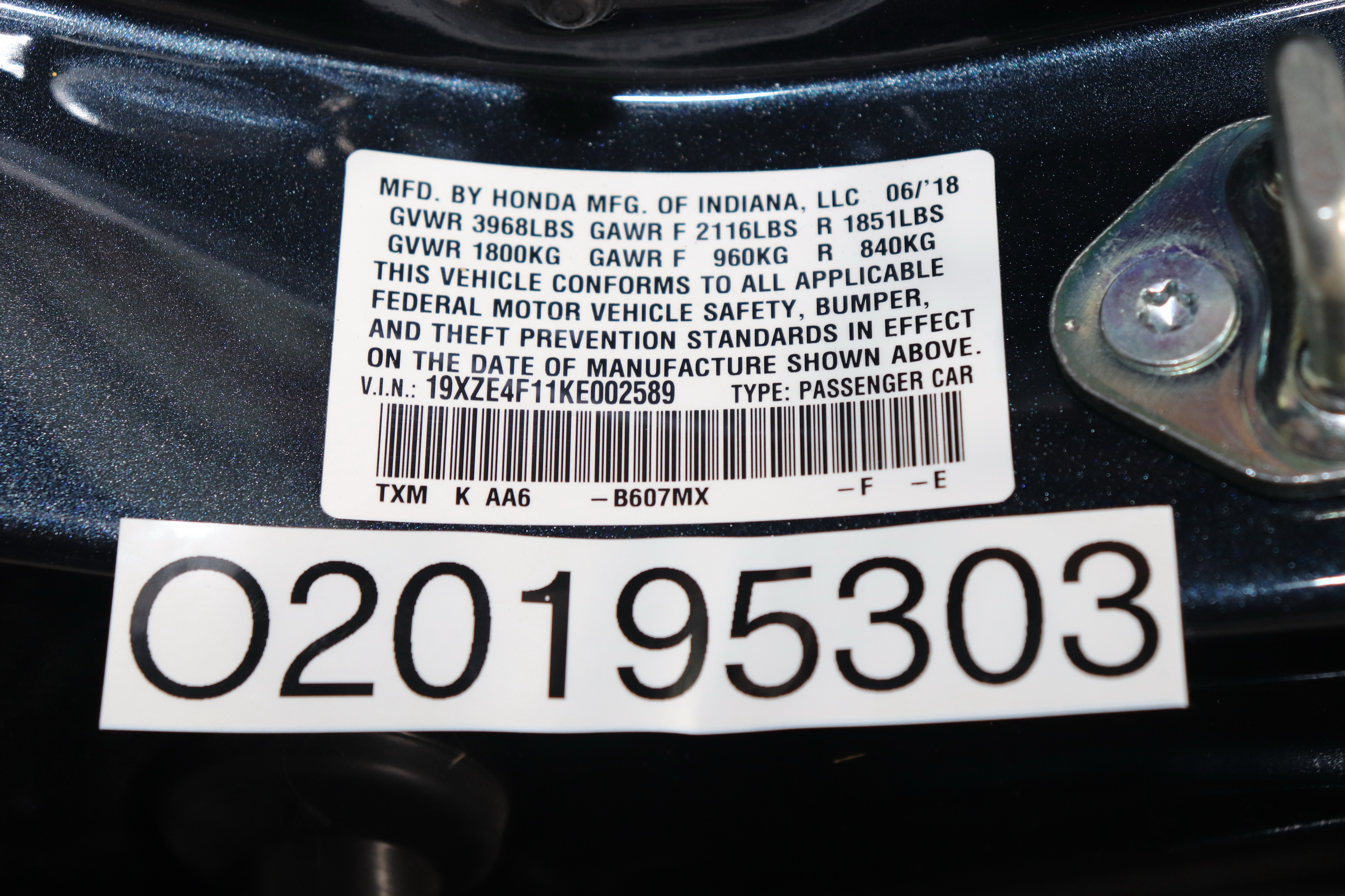 2019 HONDA INSIGHT crash image 4