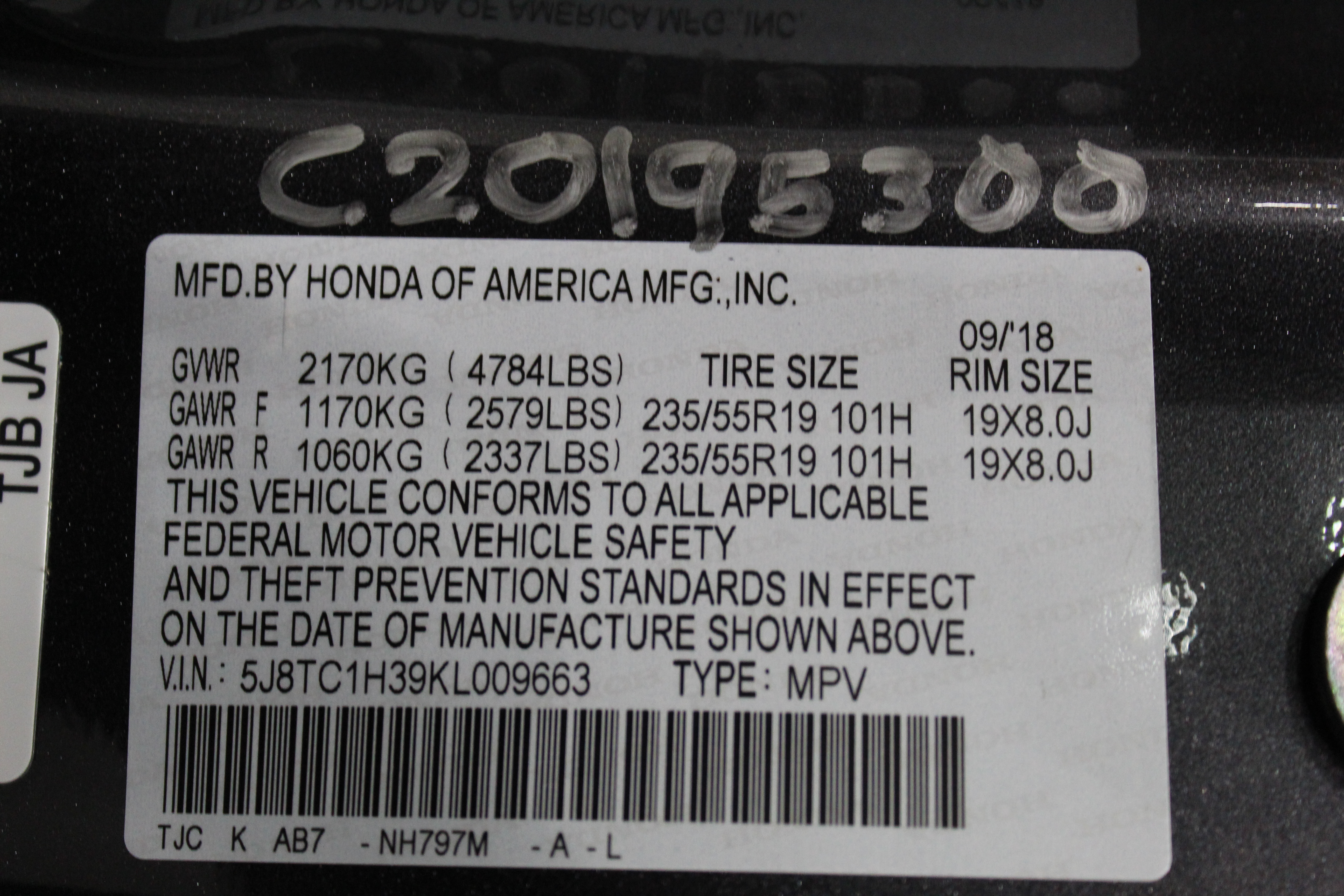2019 ACURA RDX crash image