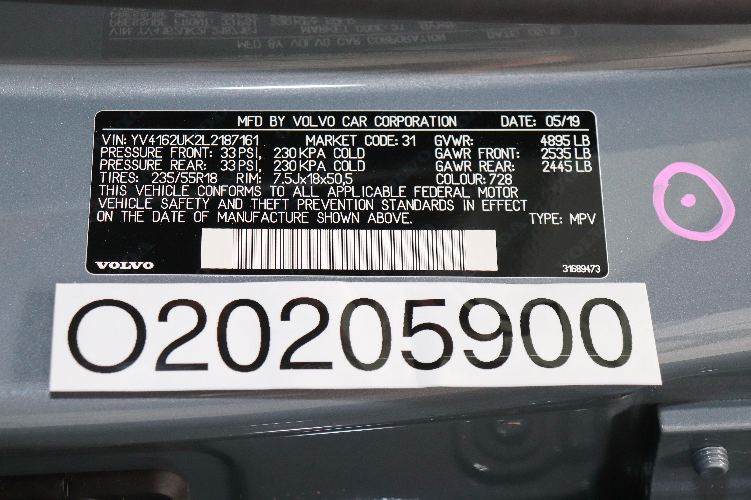 2020 VOLVO XC40 T4 crash image 4