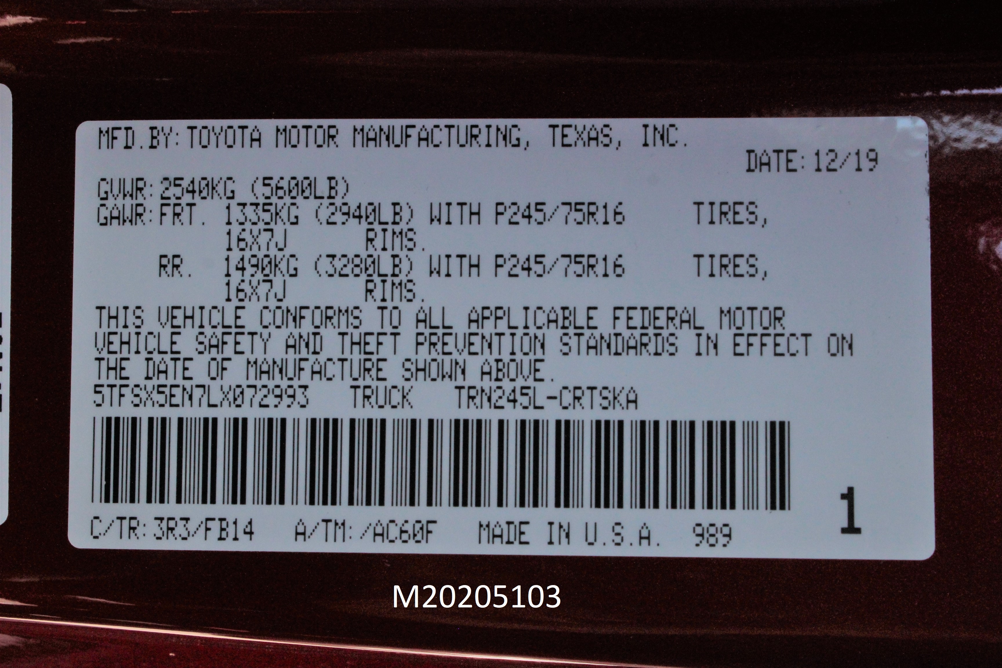 2020 TOYOTA TACOMA crash image 4