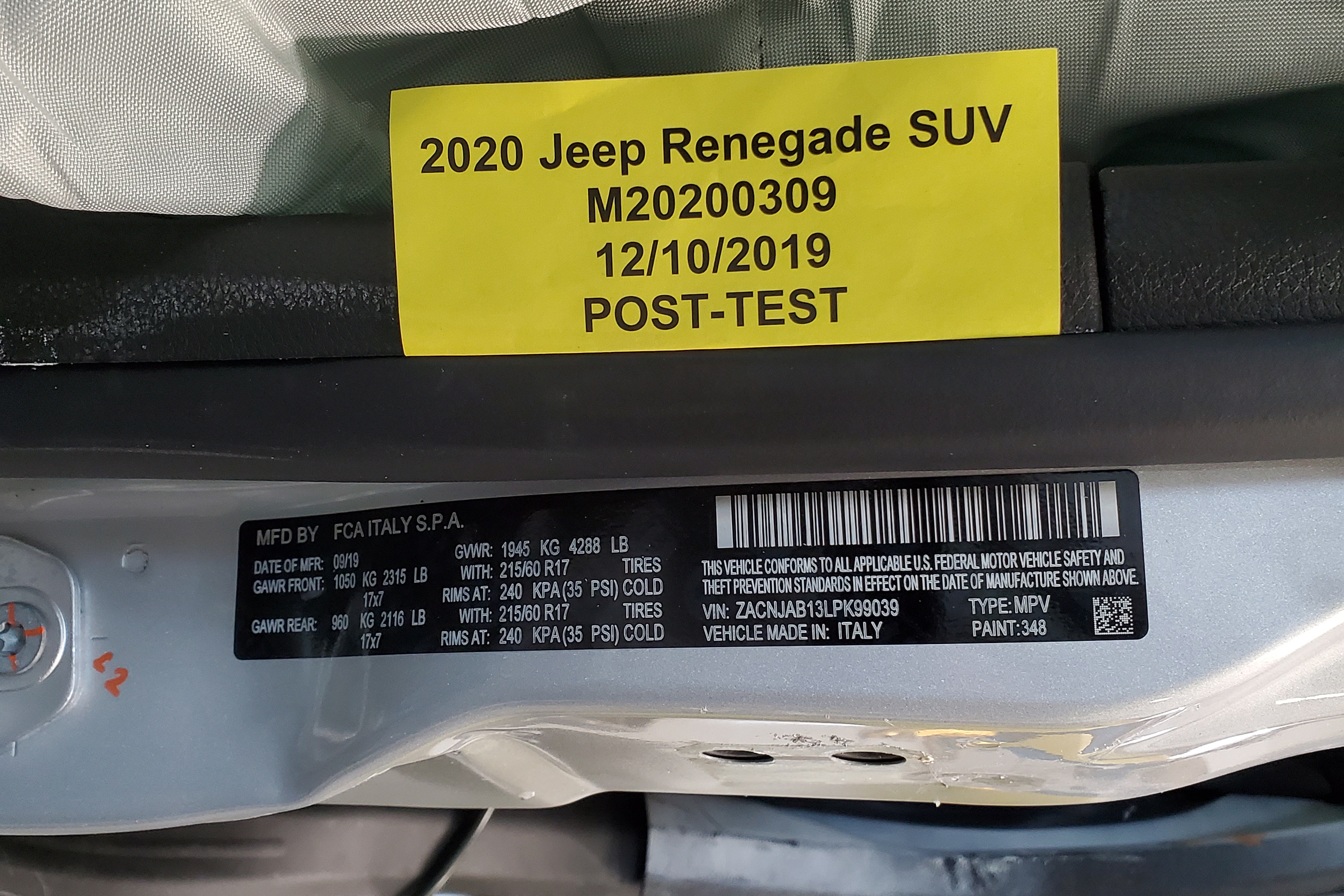 2020 JEEP RENEGADE crash image 2