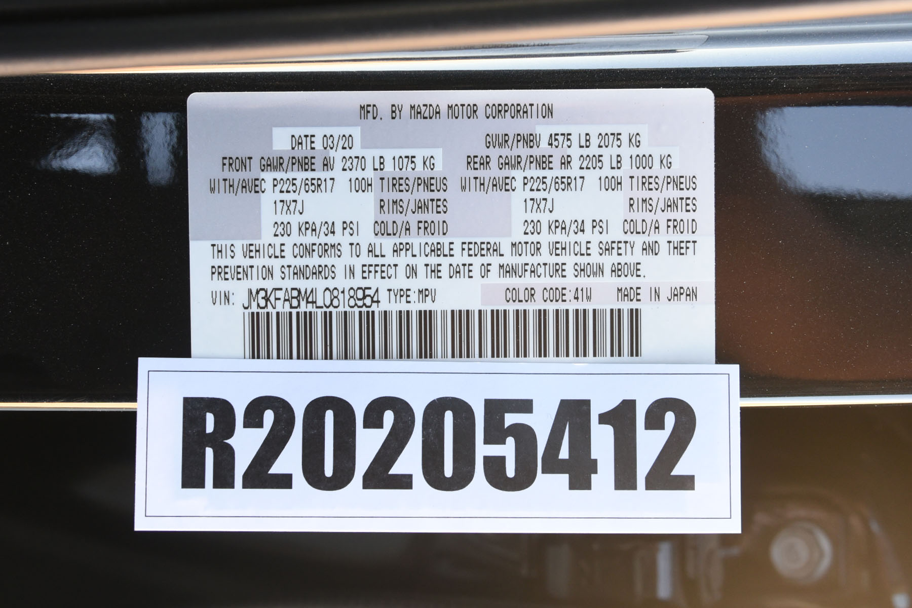 2020 MAZDA CX-5 crash-test photo