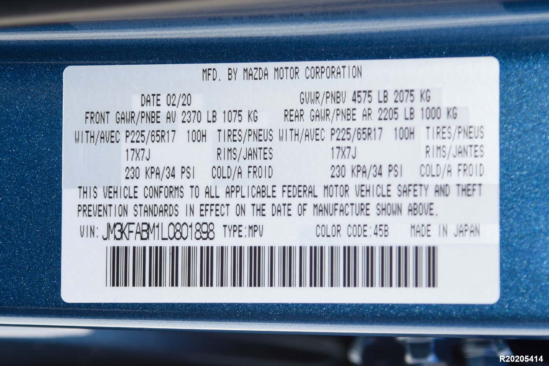 2020 MAZDA CX-5 crash-test photo