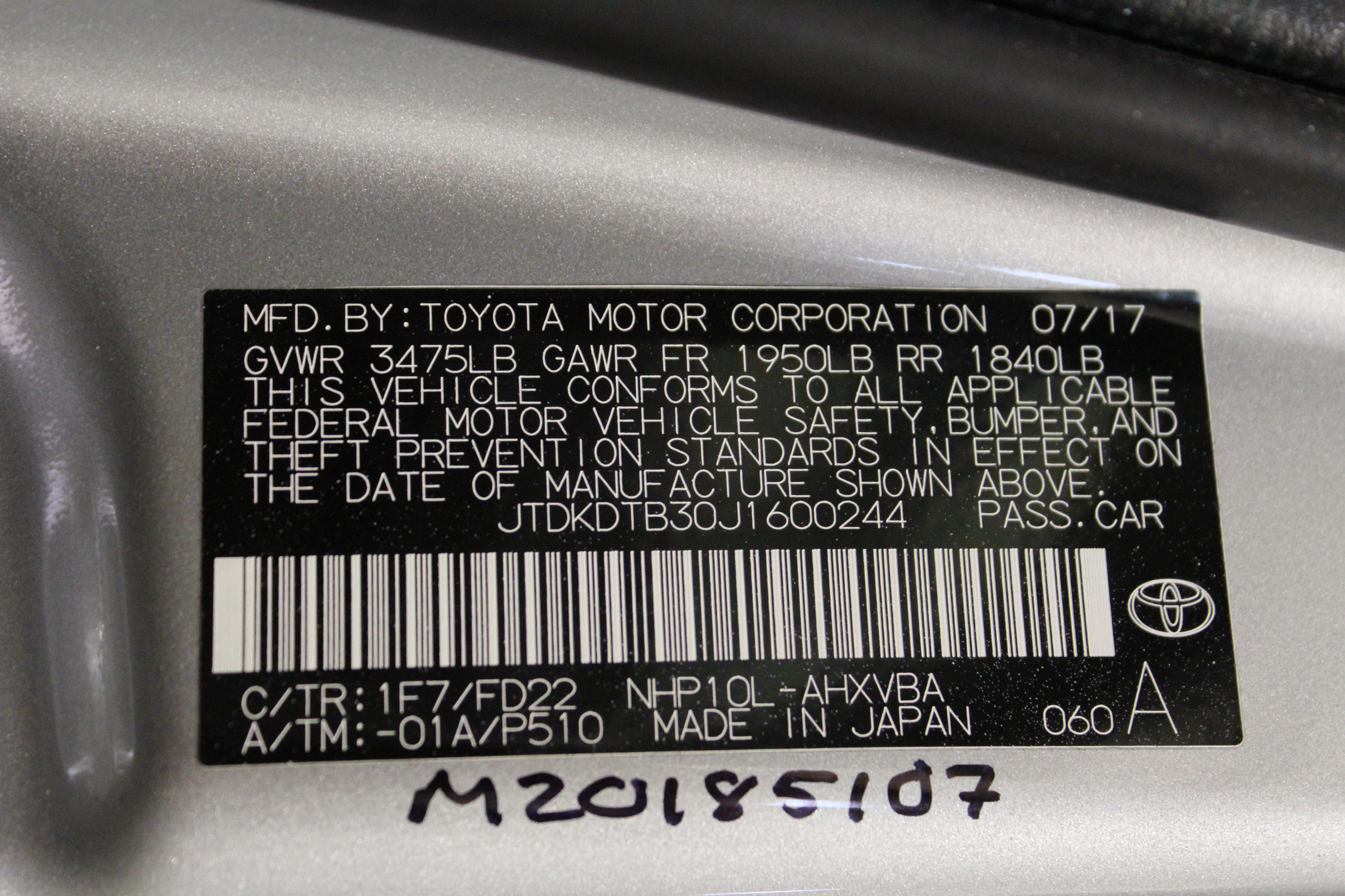 2018 TOYOTA PRIUS C crash image 15
