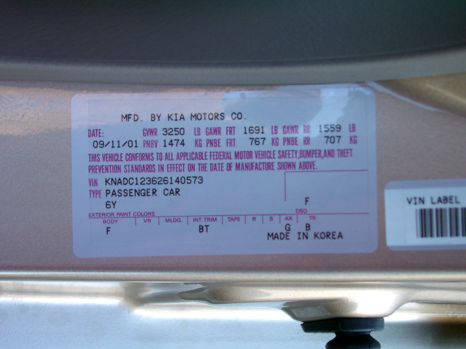 2002 KIA RIO crash image 3
