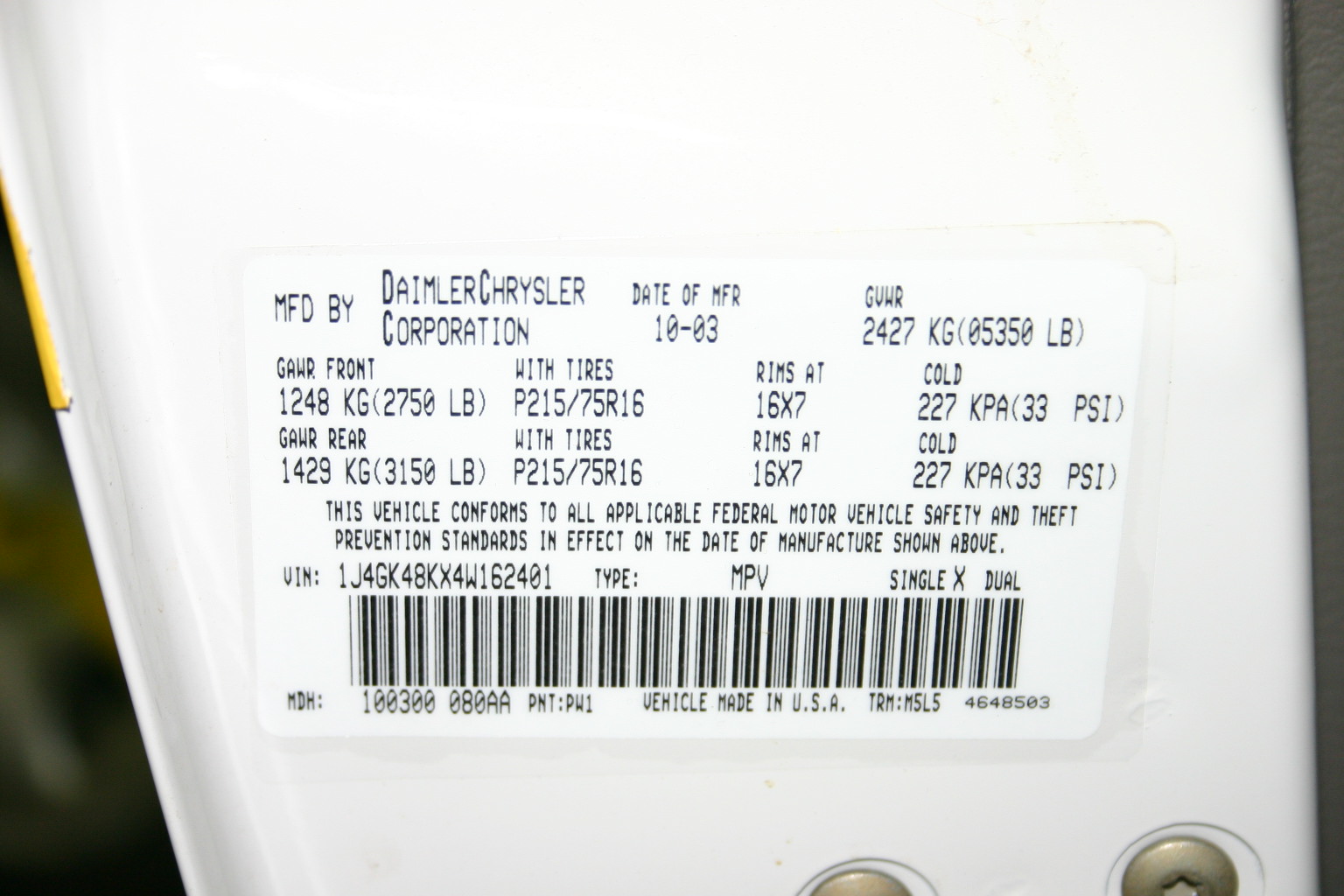 2004 JEEP LIBERTY crash image