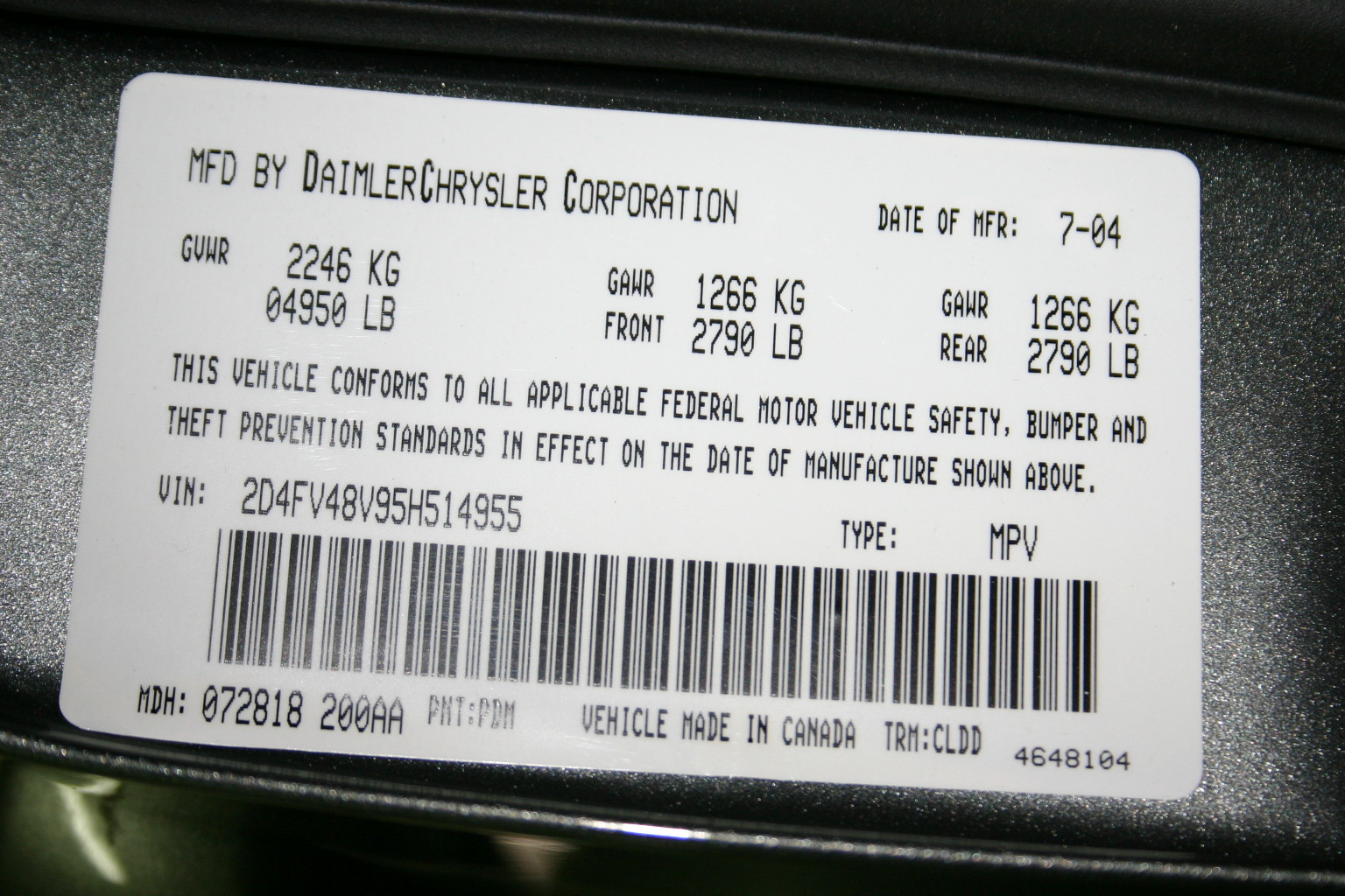 2005 DODGE MAGNUM crash image