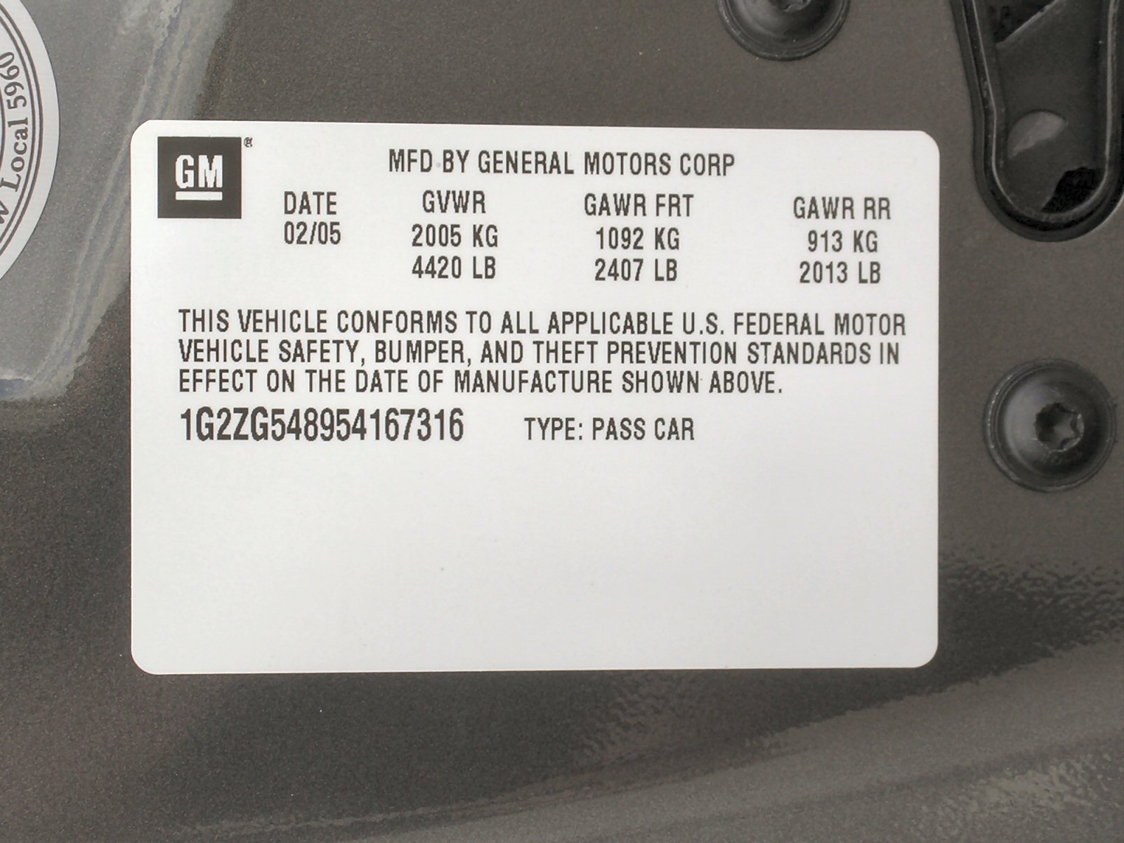2005 PONTIAC G6 crash image 3