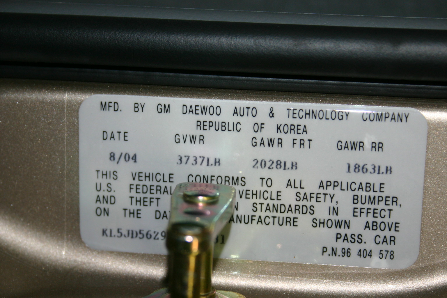 2005 SUZUKI FORENZA crash image