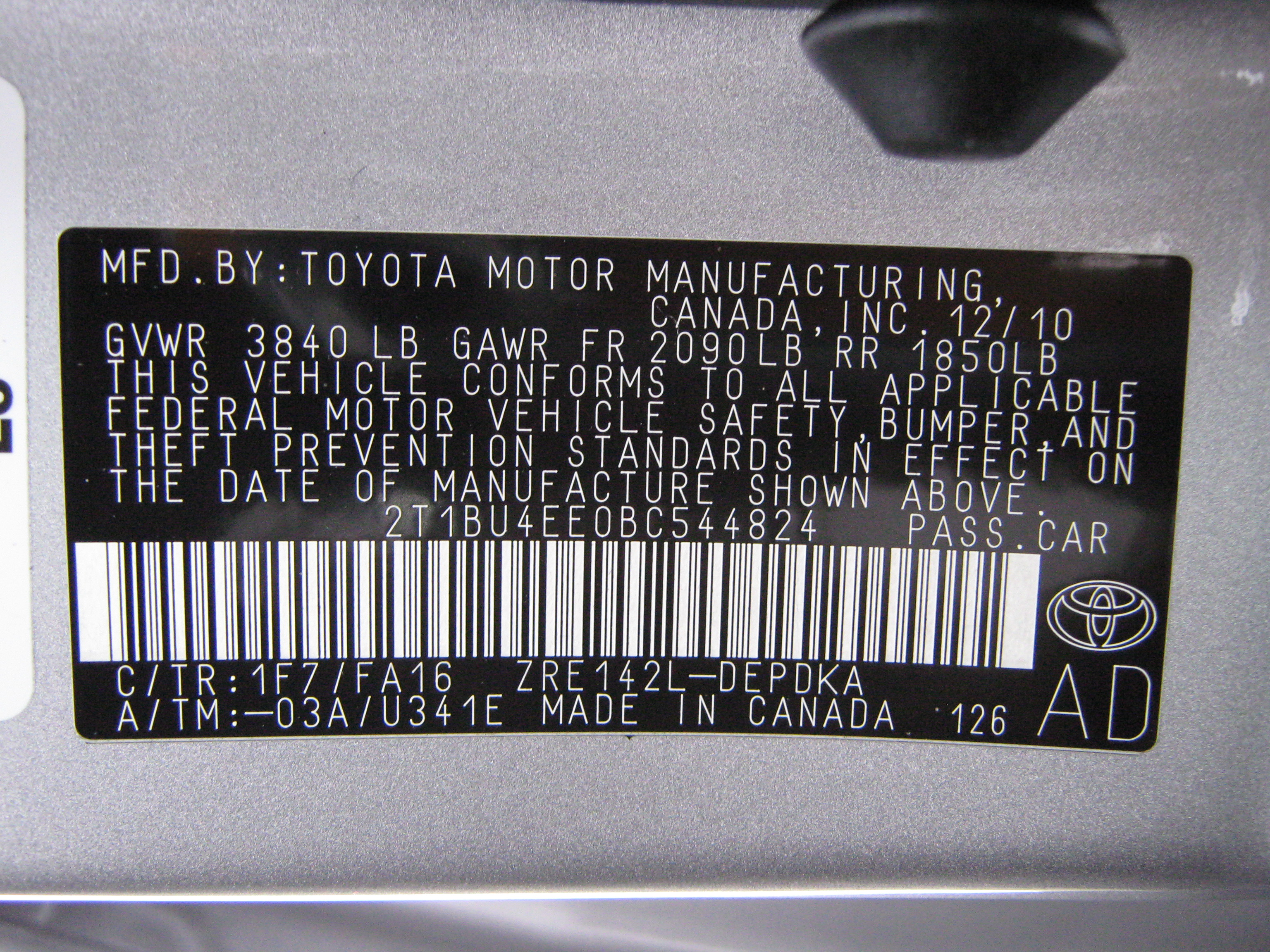 2011 TOYOTA COROLLA crash image 3