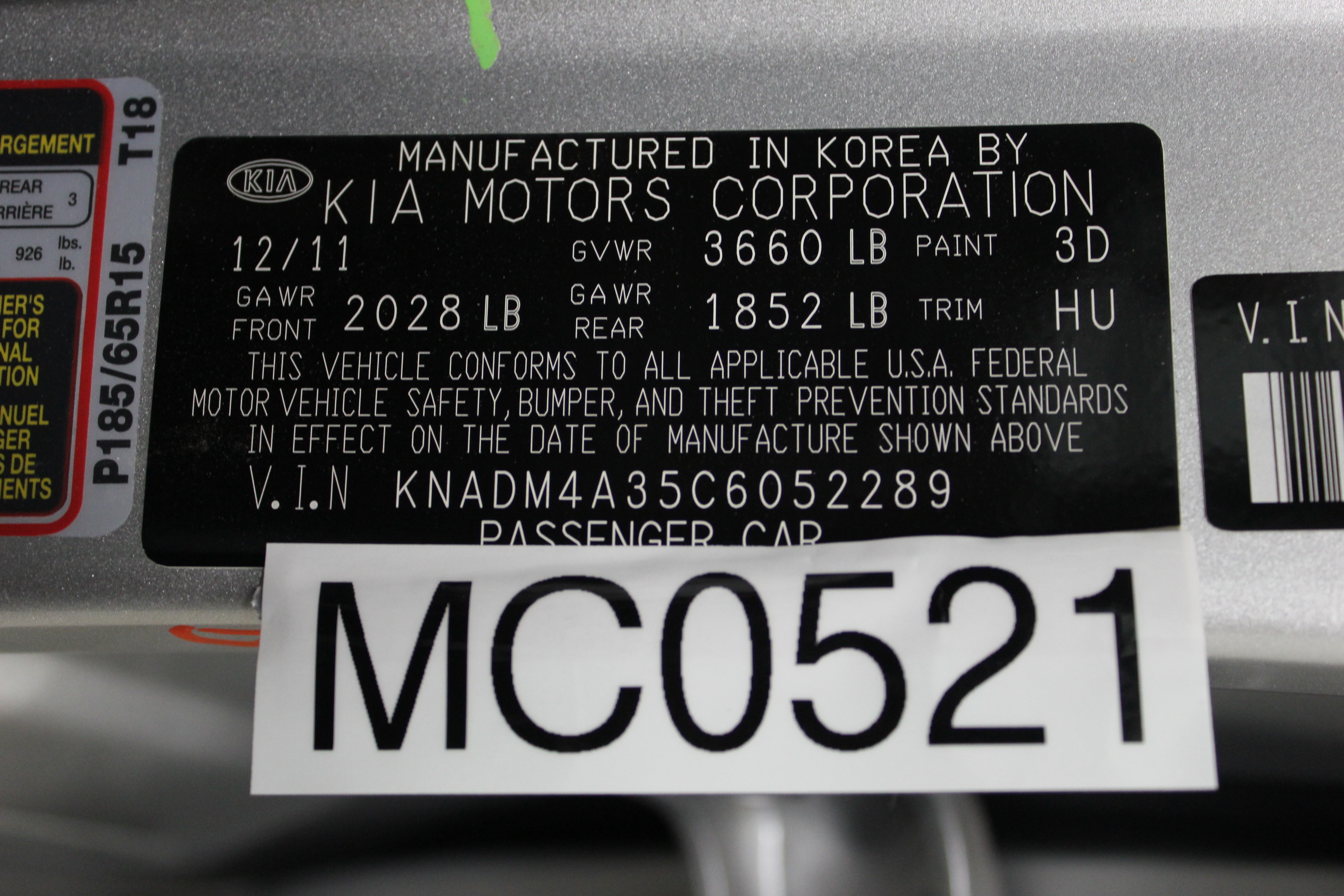 2012 KIA RIO crash image 5