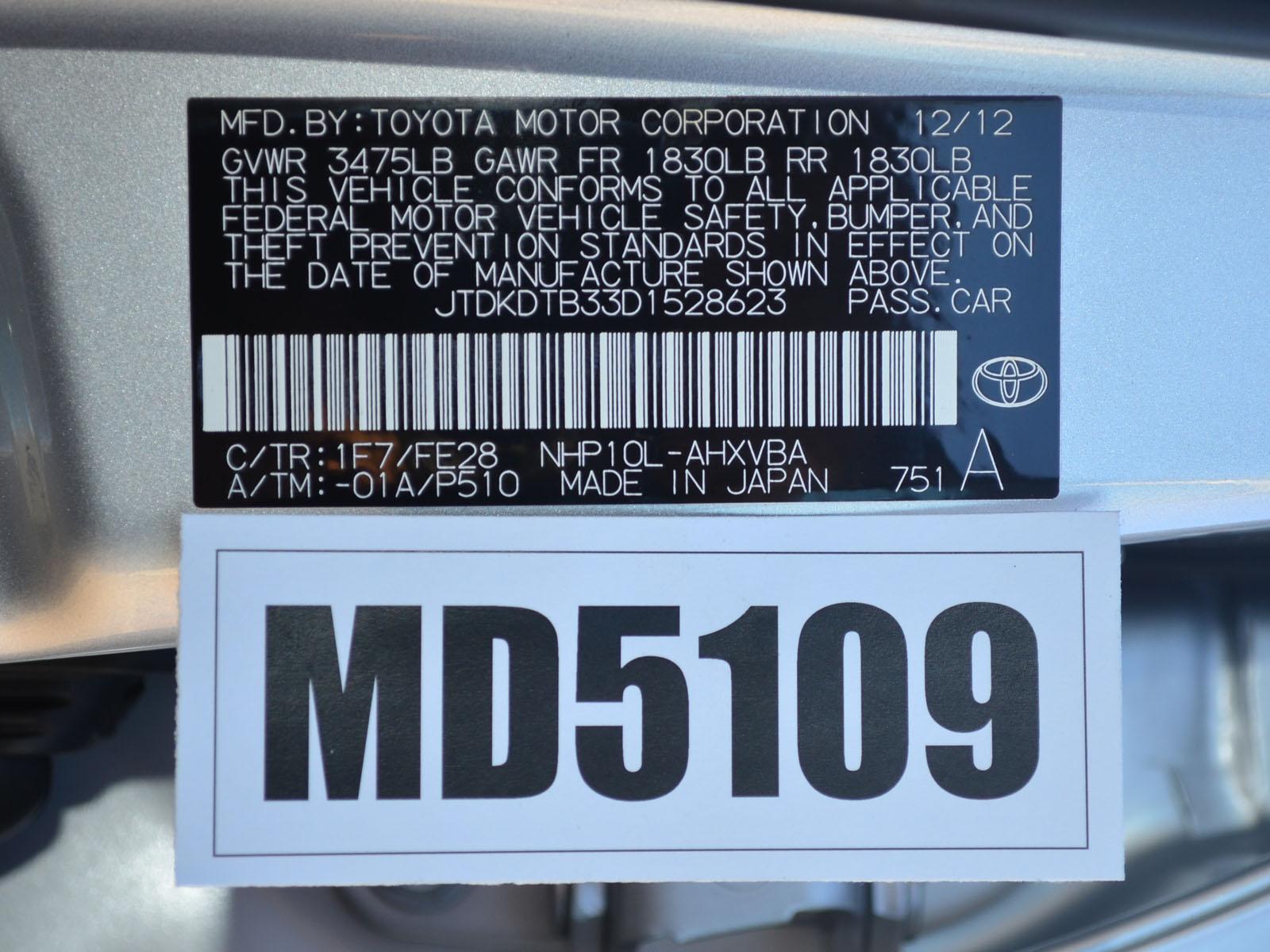 2013 TOYOTA PRIUS C crash image 3