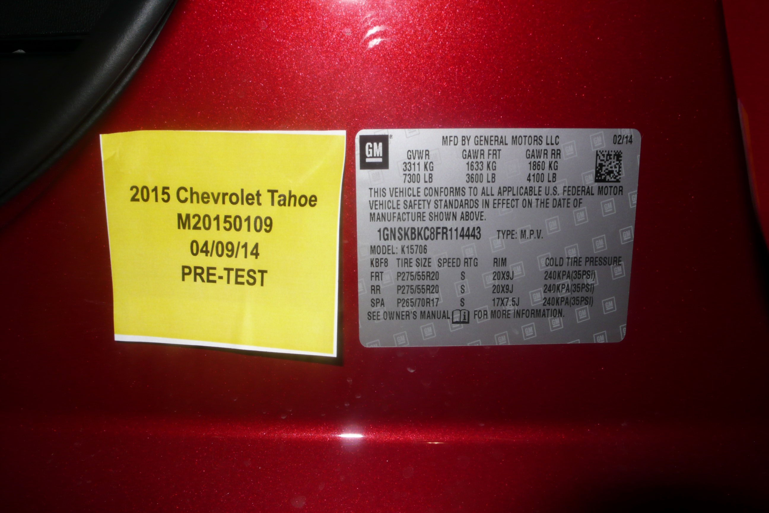 2015 CHEVROLET TAHOE crash image 3