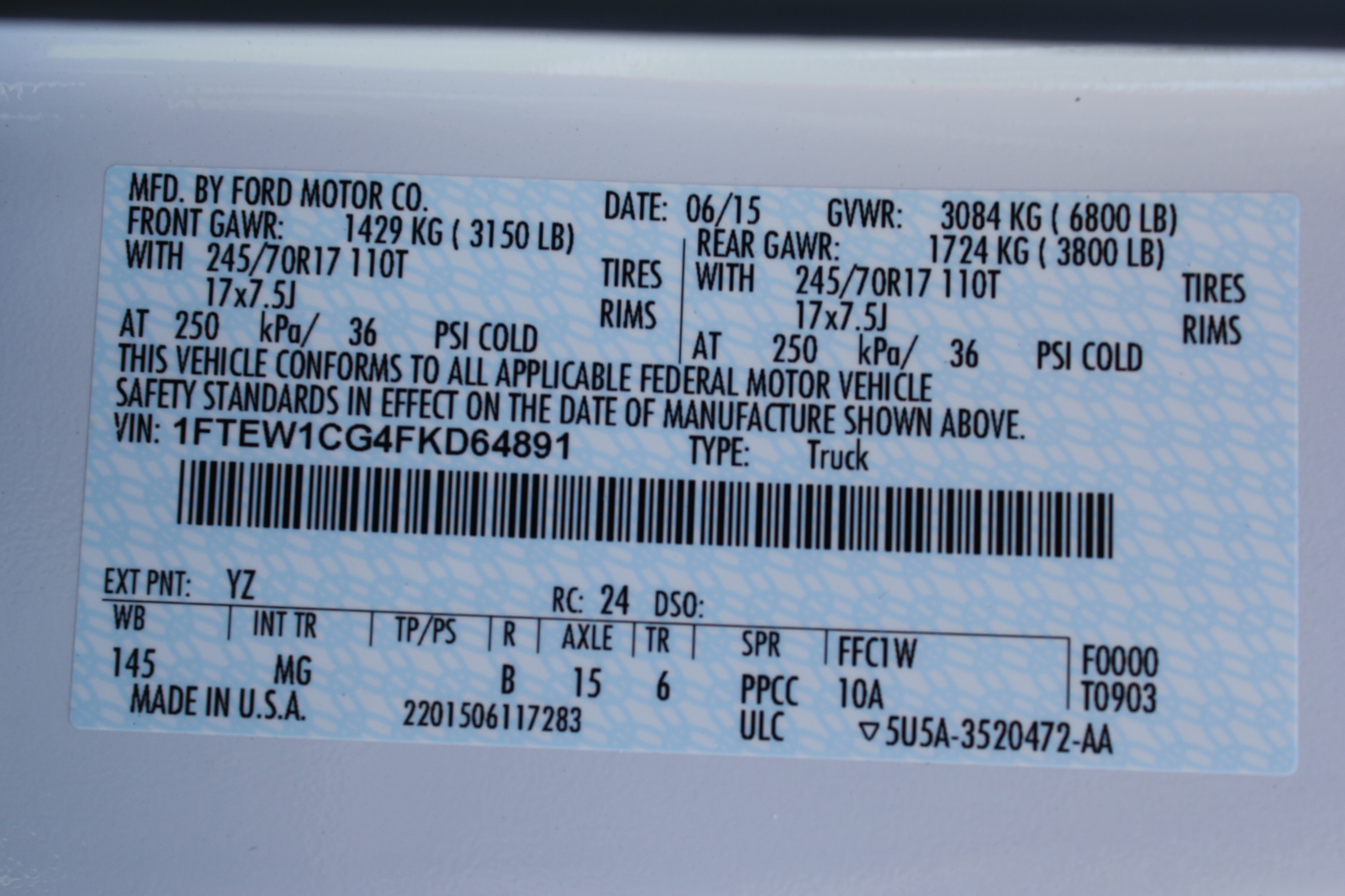 2015 FORD F150 SUPERCREW crash image 4