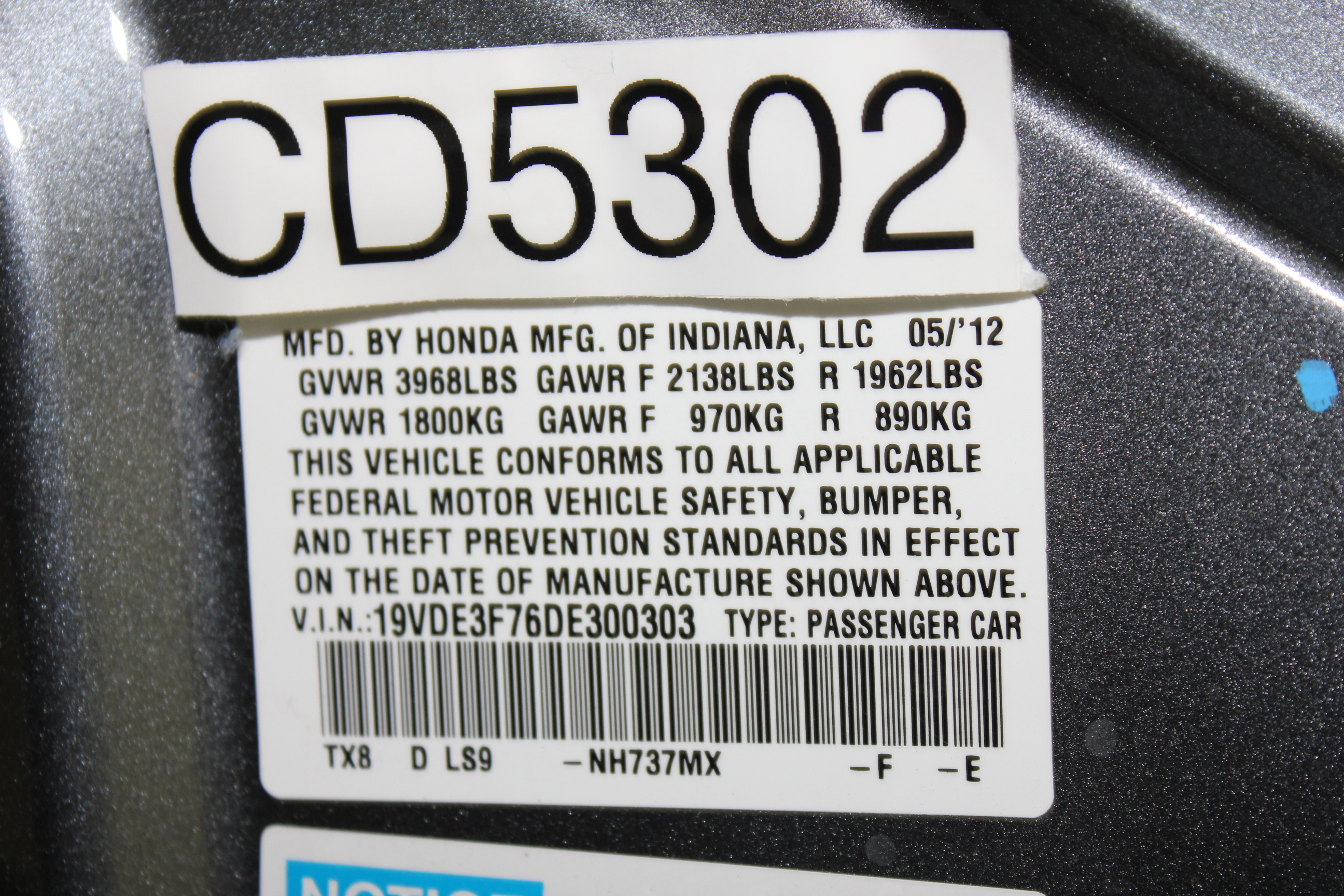 2013 ACURA ILX HYBRID crash image 17