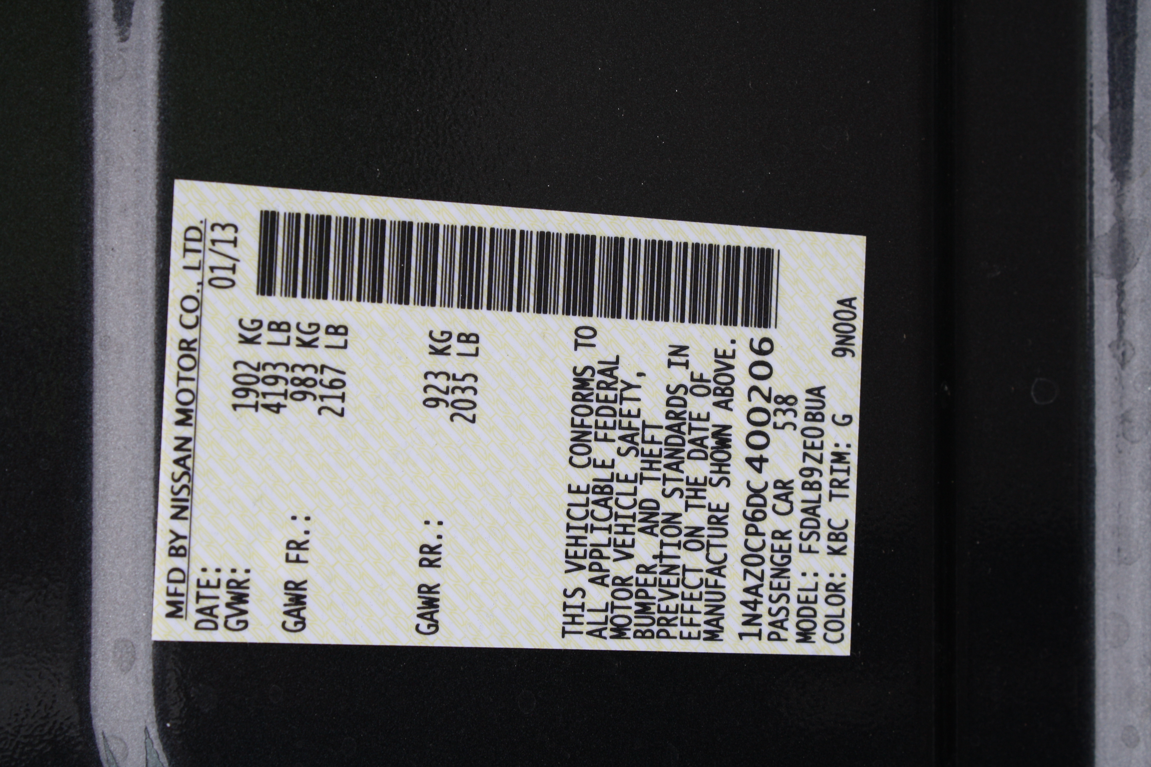 2013 NISSAN LEAF crash image