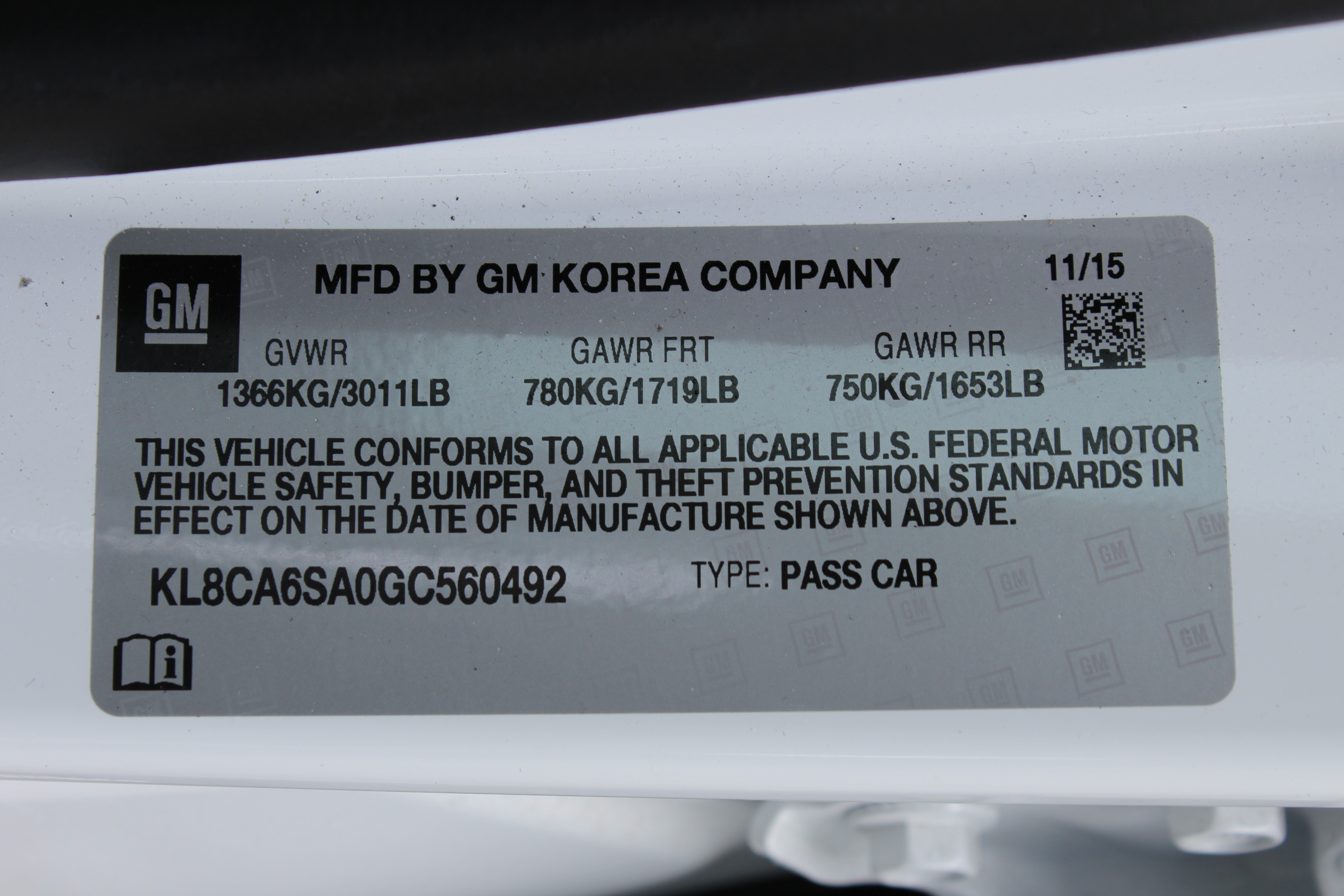 2016 CHEVROLET SPARK crash image