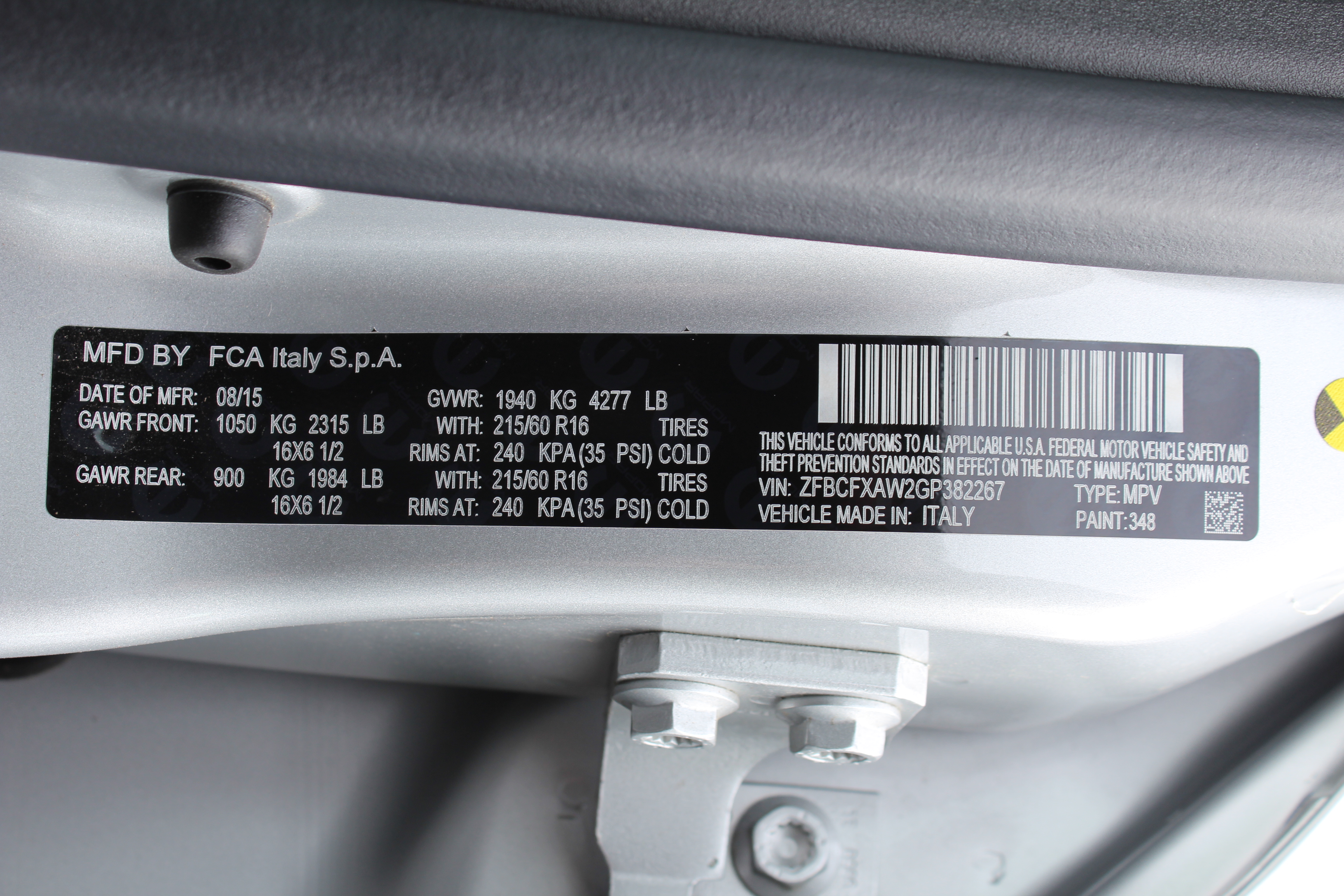 2016 FIAT 500 crash image